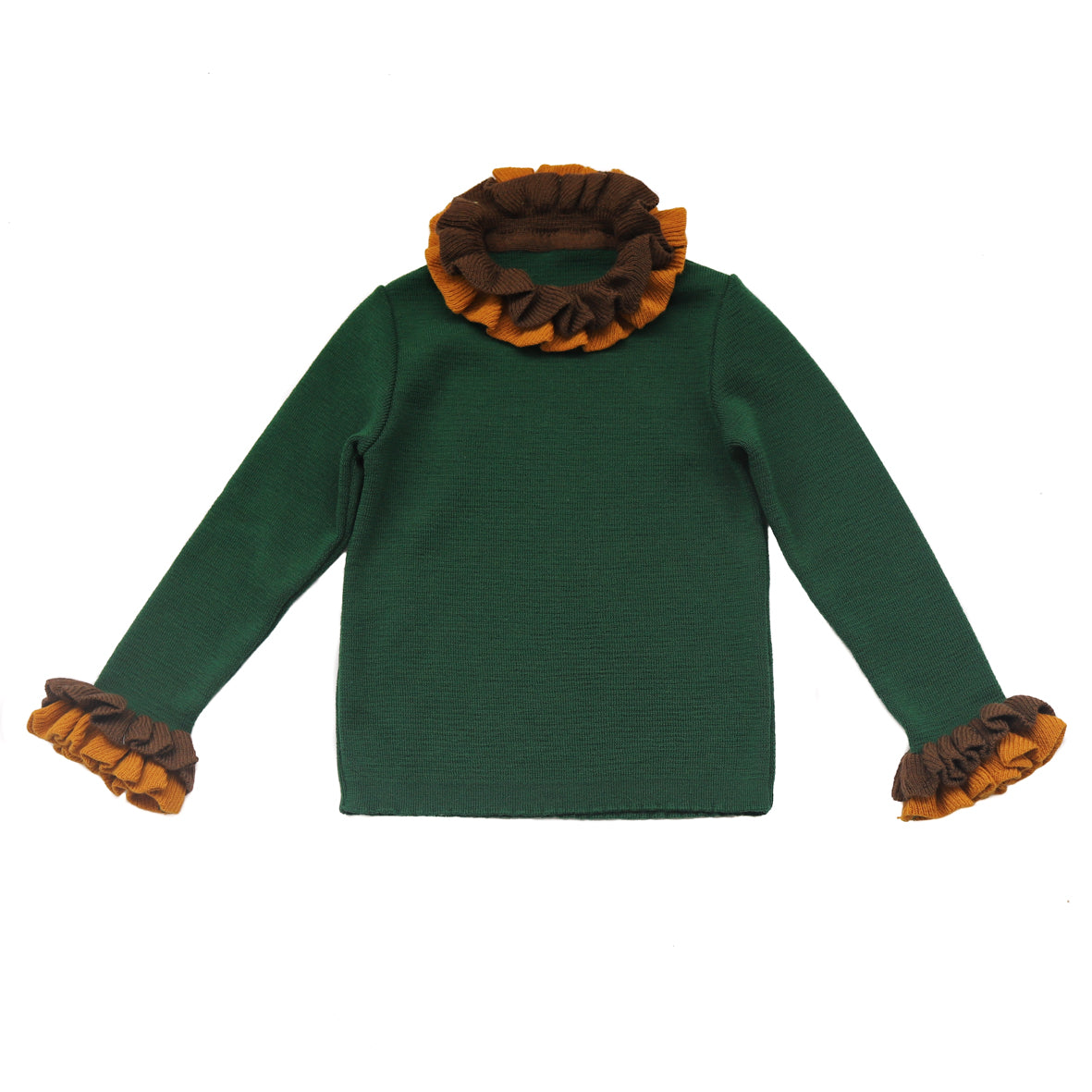 Kalinka Mia Turtleneck - Emerald/Procelain/Natural - 2-4Y, 4-6Y, 6-8Y