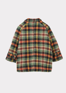 Caramel Everest Kids Coat - Orange Check - 4Y, 6Y