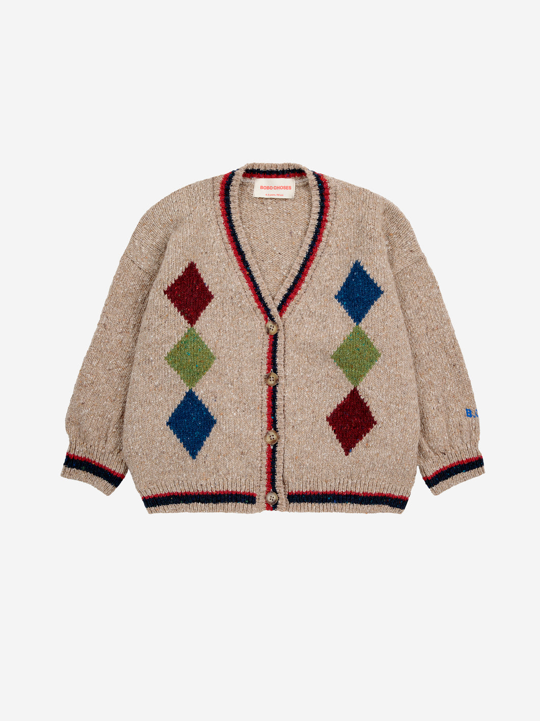 Bobo Choses Diamonds Intarsia Cardigan - 2/3Y, 4/5Y, 6/7Y