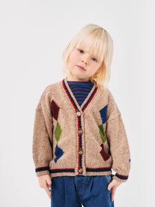 Bobo Choses Diamonds Intarsia Cardigan - 2/3Y, 4/5Y, 6/7Y