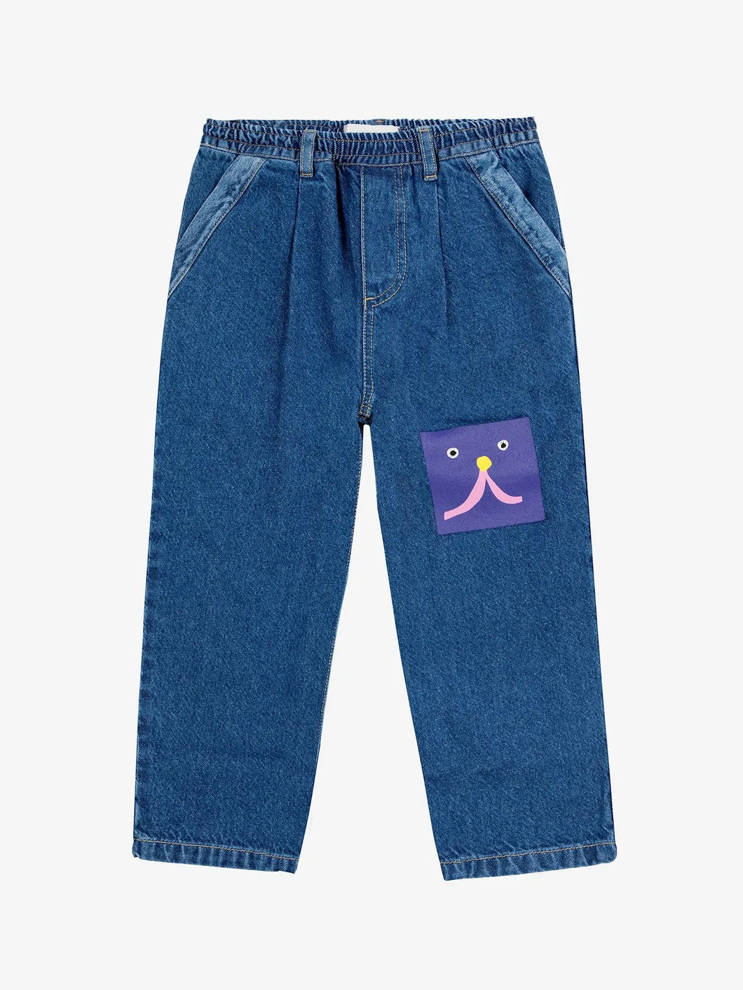 Bobo Choses Funny Face Denim Jogger Pants - 2/3Y, 4/5Y, 6/7Y