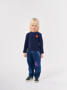 Bobo Choses Funny Face Denim Jogger Pants - 2/3Y, 4/5Y, 6/7Y