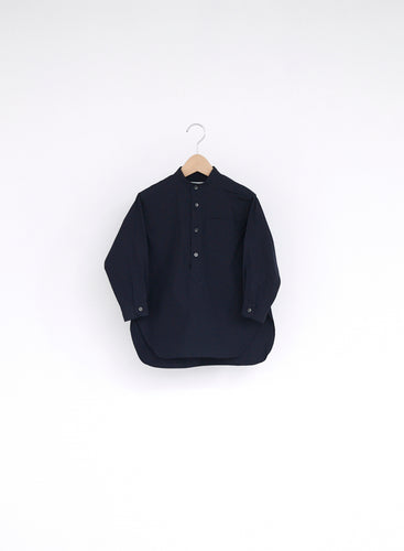 East End Highlanders Banded Collar Shirt - Navy - 110cm, 120cm