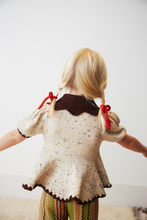 Load image into Gallery viewer, Misha &amp; Puff Crochet Trim Puff Top - Iris Confetti - 4Y, 5Y, 6Y, 8Y