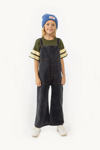 Tinycottons Denim Dungaree - Black - 3Y, 4Y, 6Y, 8Y