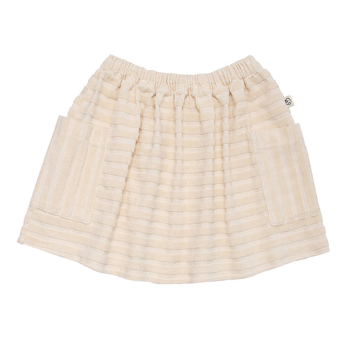 Wynken Beach Skirt - Chalk Terry Stripe - 2Y Last One