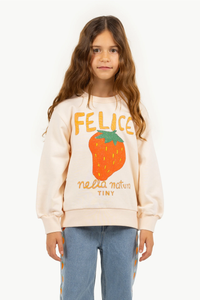 Tinycottons Nella Natura Graphic Sweatshirt - Light Cream - 3Y, 4Y, 6Y, 8Y