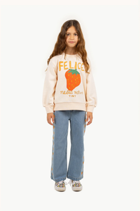 Tinycottons Nella Natura Graphic Sweatshirt - Light Cream - 3Y, 4Y, 6Y, 8Y