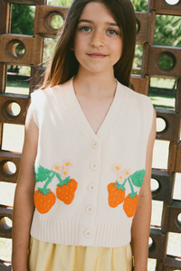 Tinycottons Strawberries Vest - Light Cream - 4Y, 8Y