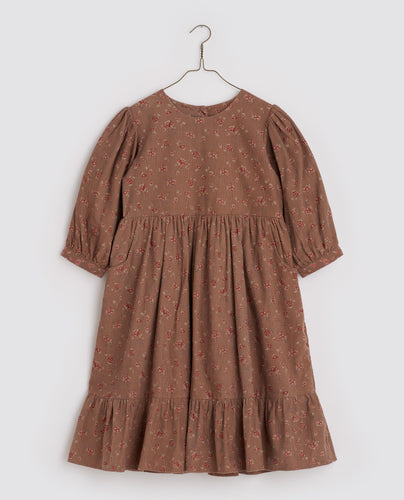 Little Cotton Clothes Judith Dress - rose floral in oak - 2/3Y, 3/4Y, 4/5Y, 5/6Y