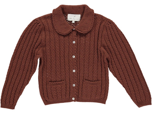 Bebe Organic Loulou Cardigan - Walnut - 4Y Last One