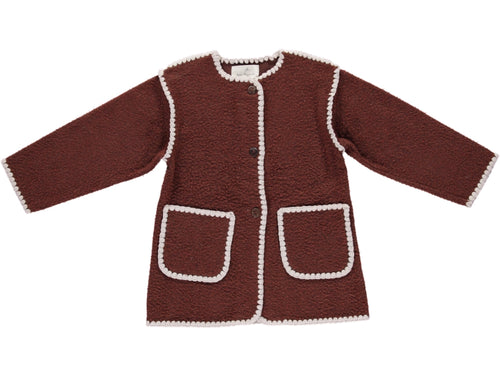 Bebe Organic Astrid Coat  - Pecan Crochet - 3Y, 4Y, 6Y