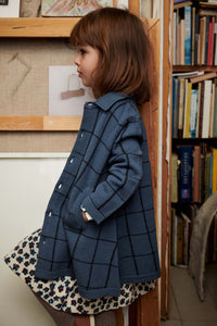 Fub Felted Coat - Indigo/Darg Navy - 120cm Last One