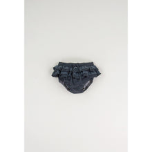 Load image into Gallery viewer, Popelin Mod.9.4 Dark grey organic fabric culotte with frills - 12/18M, 18/24M, 2/3Y