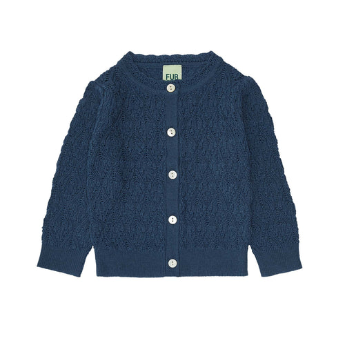 Fub Baby Pointelle Cardigan - Indigo - 80cm, 86cm