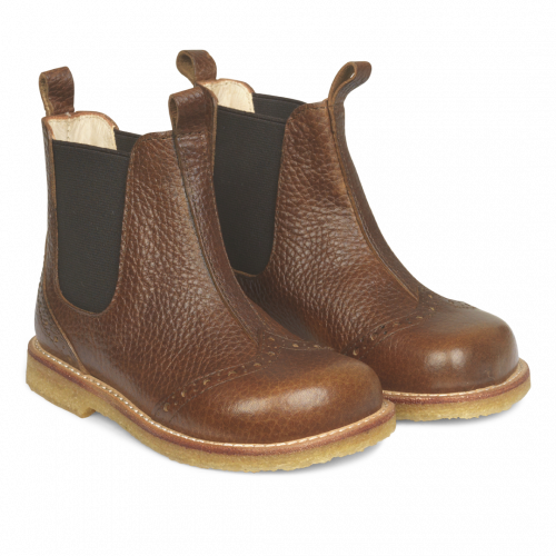 Angulus Chelsea Boot with Hole Pattern - Medium Brown - 28，31