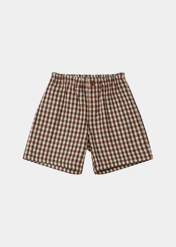 Caramel Alastar Shorts - Brown/Cream Check - 3Y, 4Y, 6Y