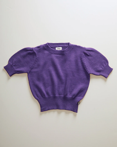 Oeuf Puffy Sleeve Sweater - Eggshell, Moss, Violet - 2/3Y, 3/4Y, 4/5Y, 5/6Y