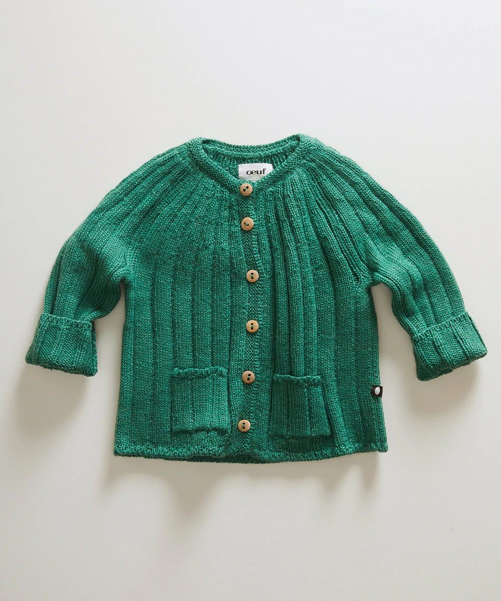 Oeuf Everyday Cardigan - Hemp - 2/3Y, 3/4Y, 4/5Y