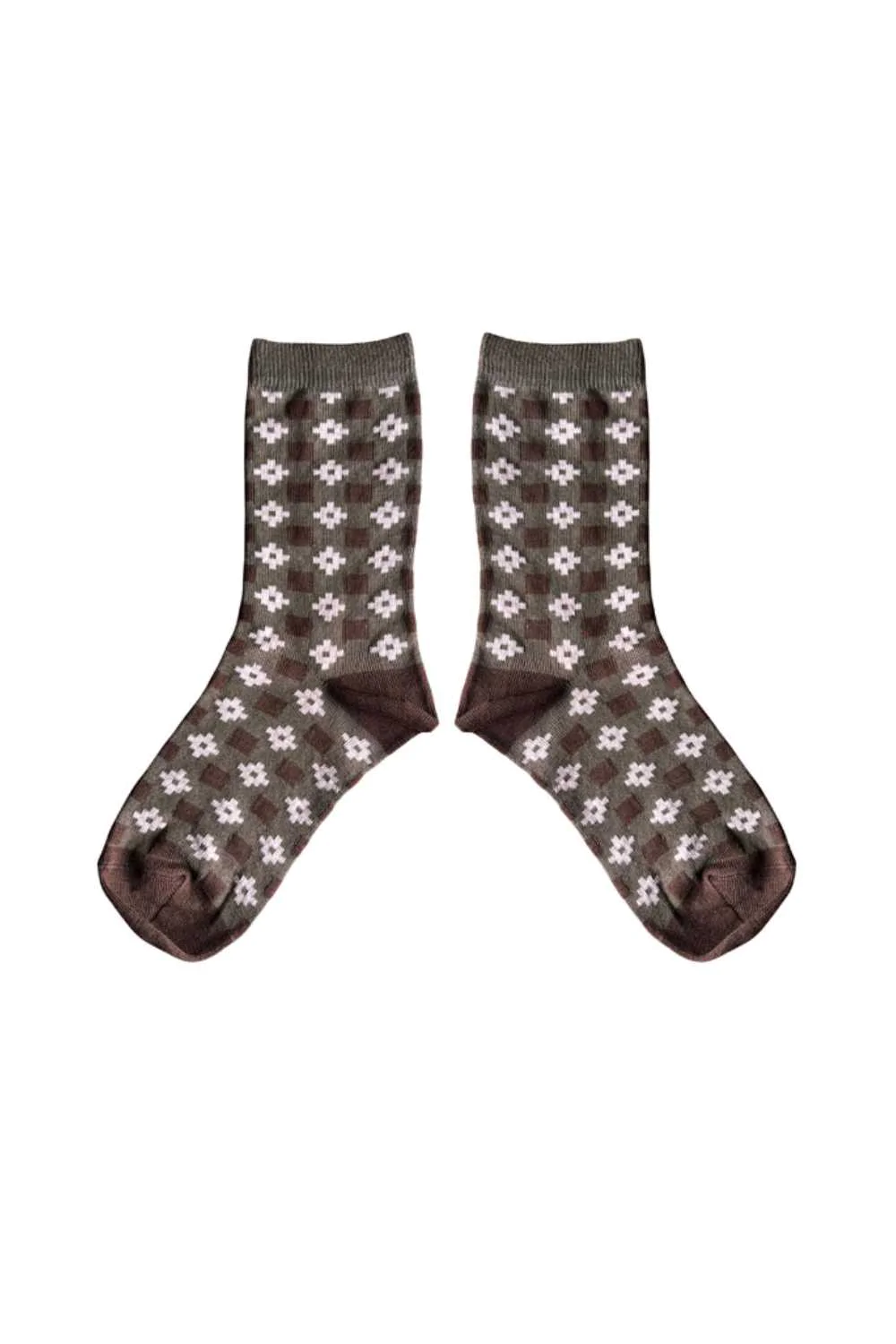 Mabli Castell Short Socks - Khaki - M Last Pair