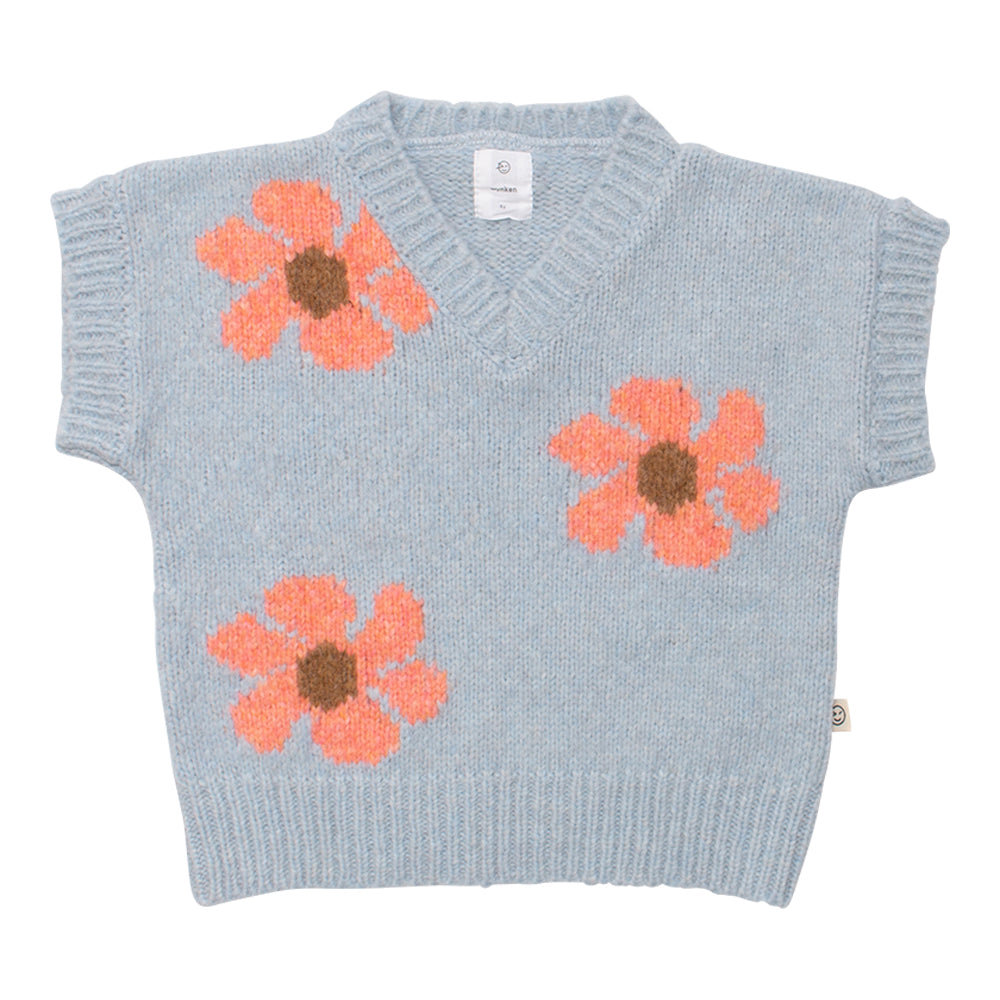 Wynken Fun Flower Tank - Pale Blue - 4Y, 6Y