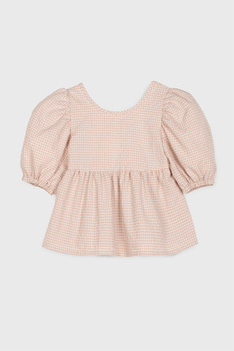 Mipounet Balloon Sleeve Vichy Blouse - 2Y Last One