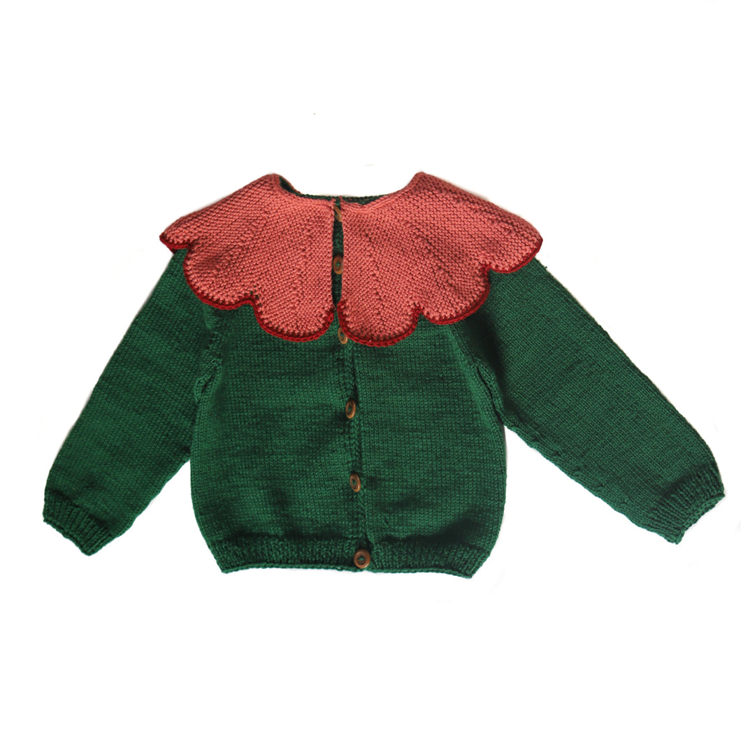 Kalinka Daisy Cardigan - Emerald - 2/3Y Last One