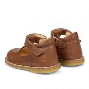Angulus Mary Jane with Velcro and Hole Pattern - Tan - 24, 25