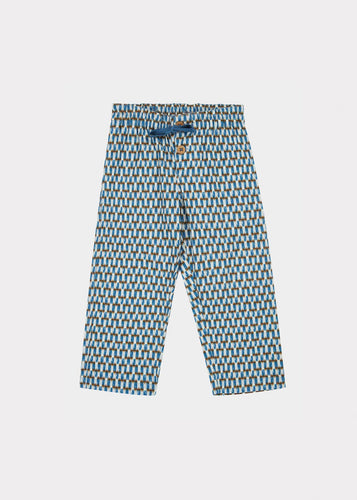 Caramel Ficus Trouser - Blue Geo Print - 3Y, 4Y