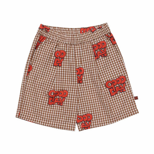 Wynken Day Short - Caramel Gingham/Red - 4Y, 6Y